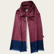 Burgundy Navy Blue Dot Luxury Scarf - STYLETIE