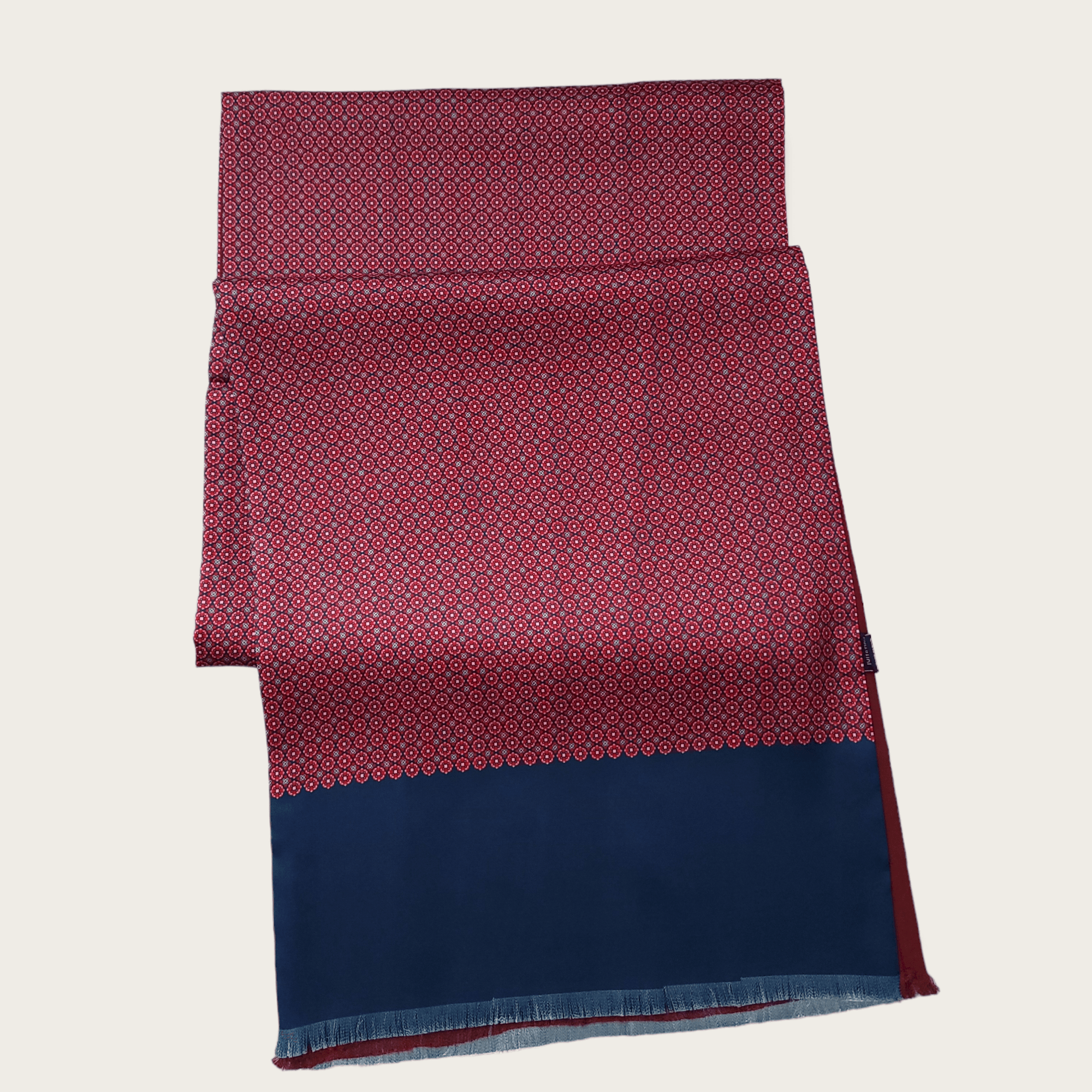 Burgundy Navy Blue Dot Luxury Scarf - STYLETIE