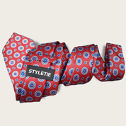 Cherry Red Blue Dot Tie - STYLETIE