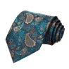Classic Pocket Square Tie Green Brown Paisley 3.4" Silk - STYLETIE