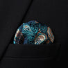 Classic Pocket Square Tie Green Brown Paisley 3.4" Silk - STYLETIE