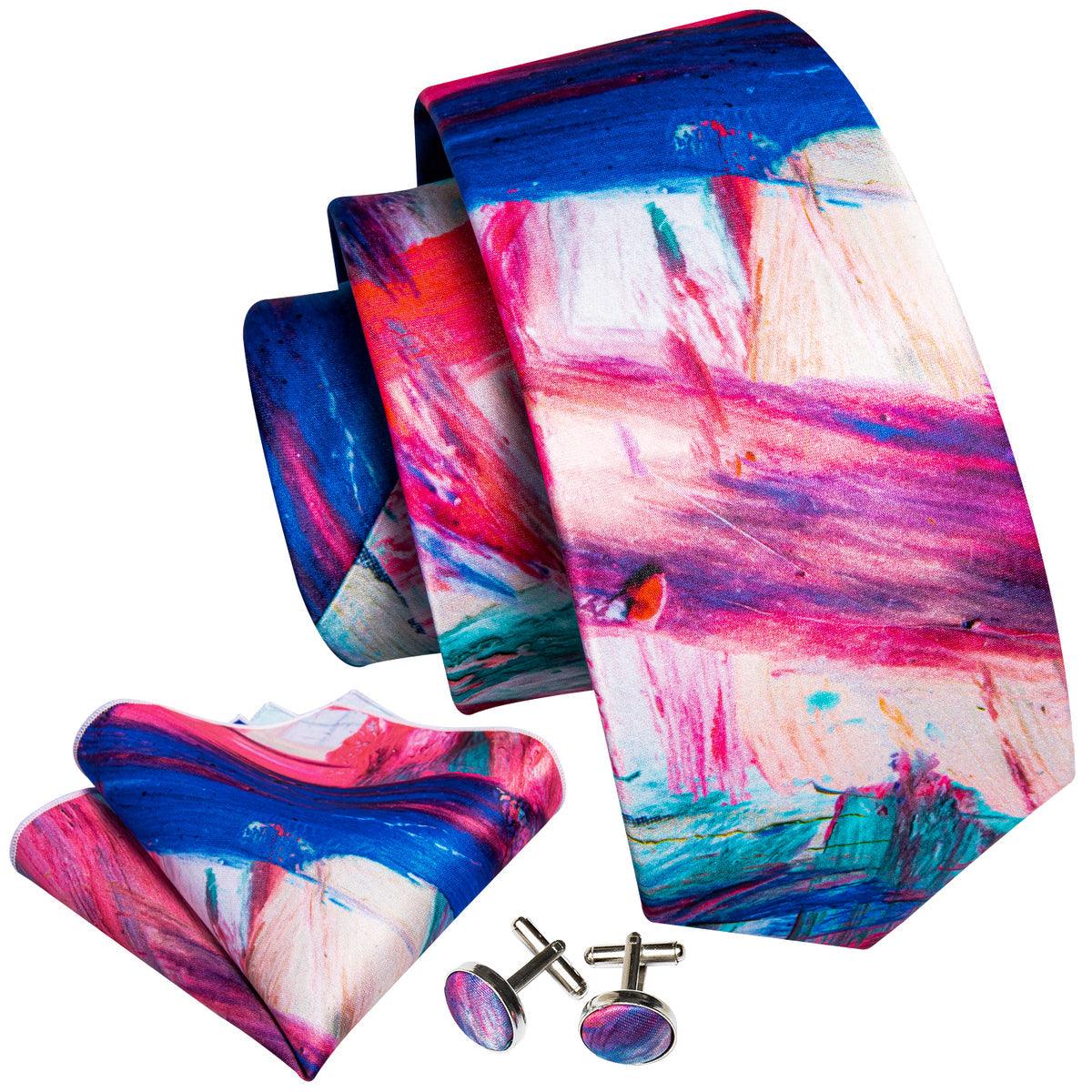 Colorful Artist Silk Tie Pocket Square Cufflink Set - STYLETIE