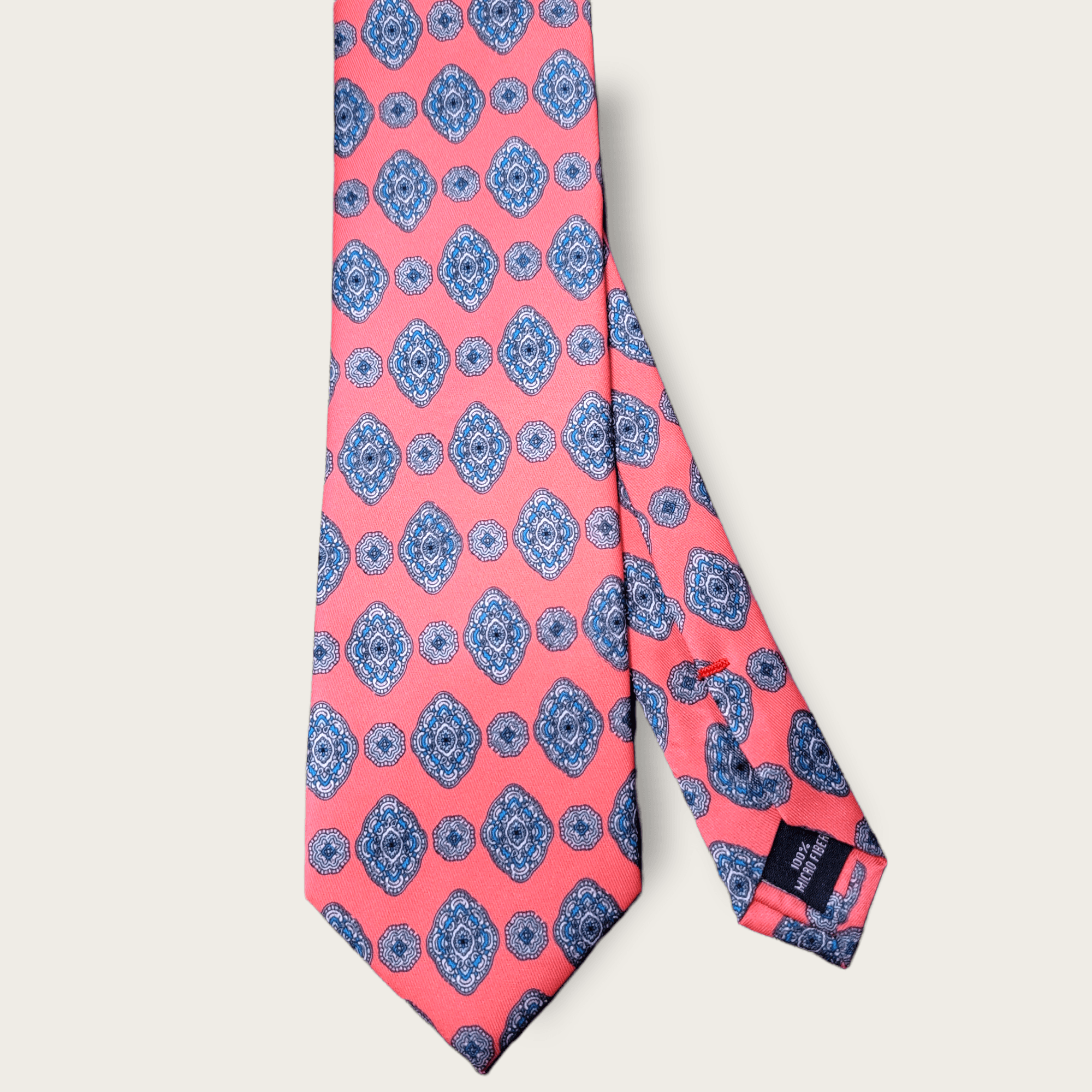 Coral Pink Blue Tie - STYLETIE