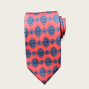 Coral Pink Blue Tie - STYLETIE