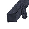 Extra Long Black Paisley Tie Pocket Square Cufflink Set - STYLETIE