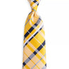 Extra Long Yellow Plaid Tie Pocket Square Cufflink Set - STYLETIE