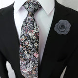Floral Gray Slim Tie