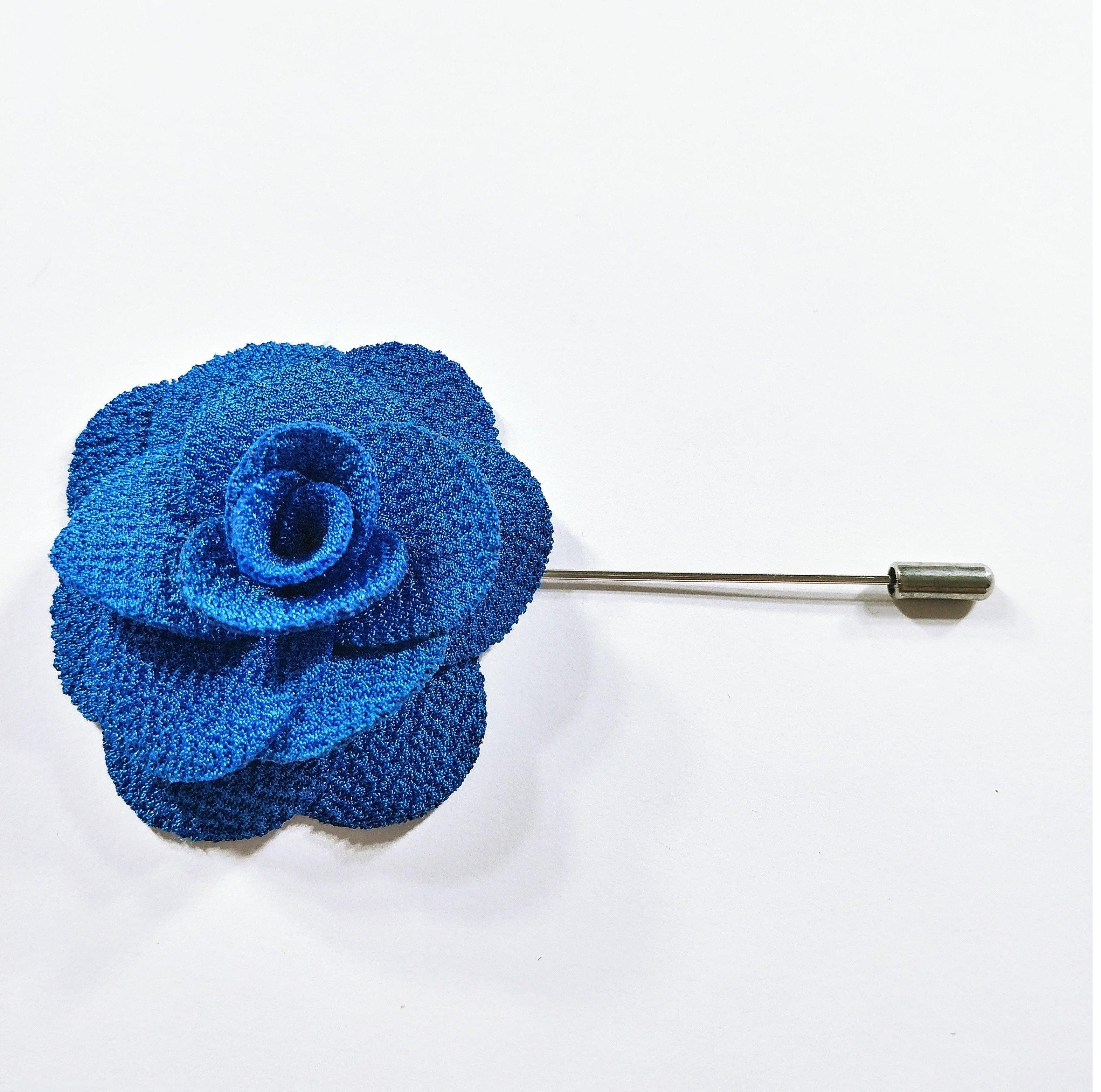Flower Lapel Pin Blue - STYLETIE