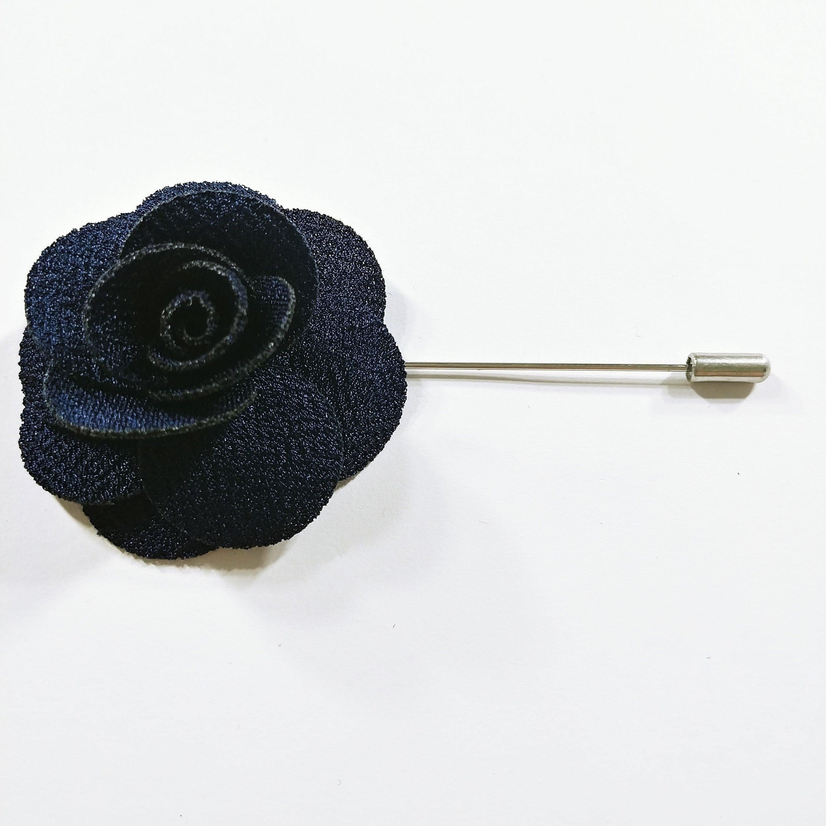 Flower Lapel Pin DarkBlue - STYLETIE