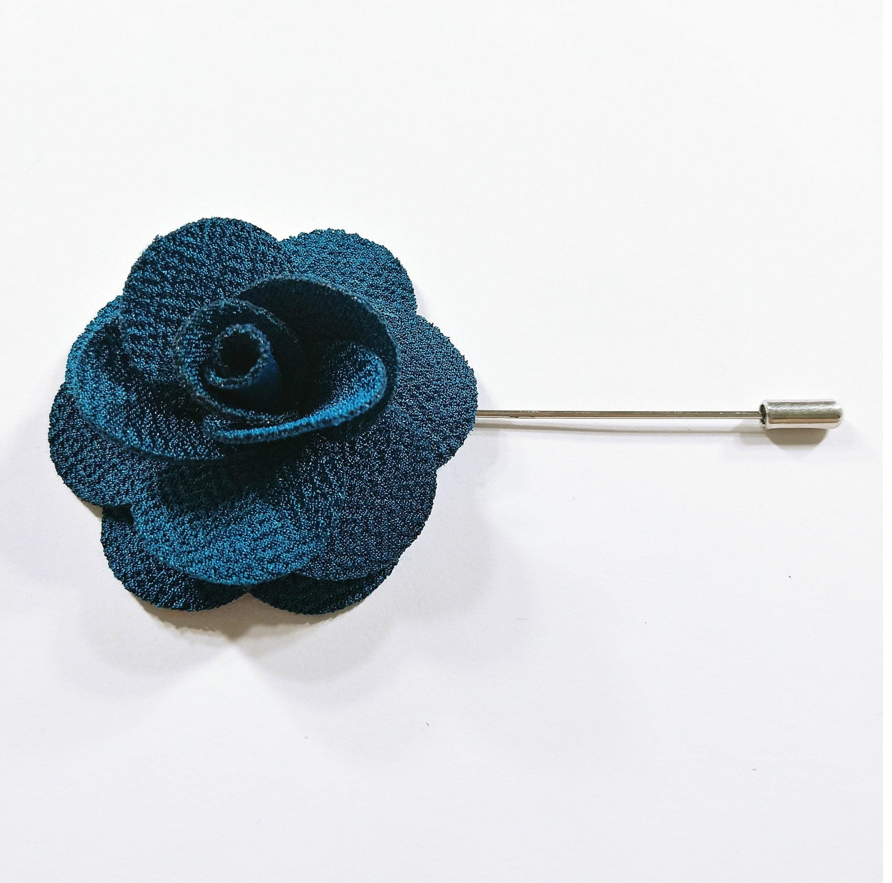 Flower Lapel Pin DarkTeal - STYLETIE