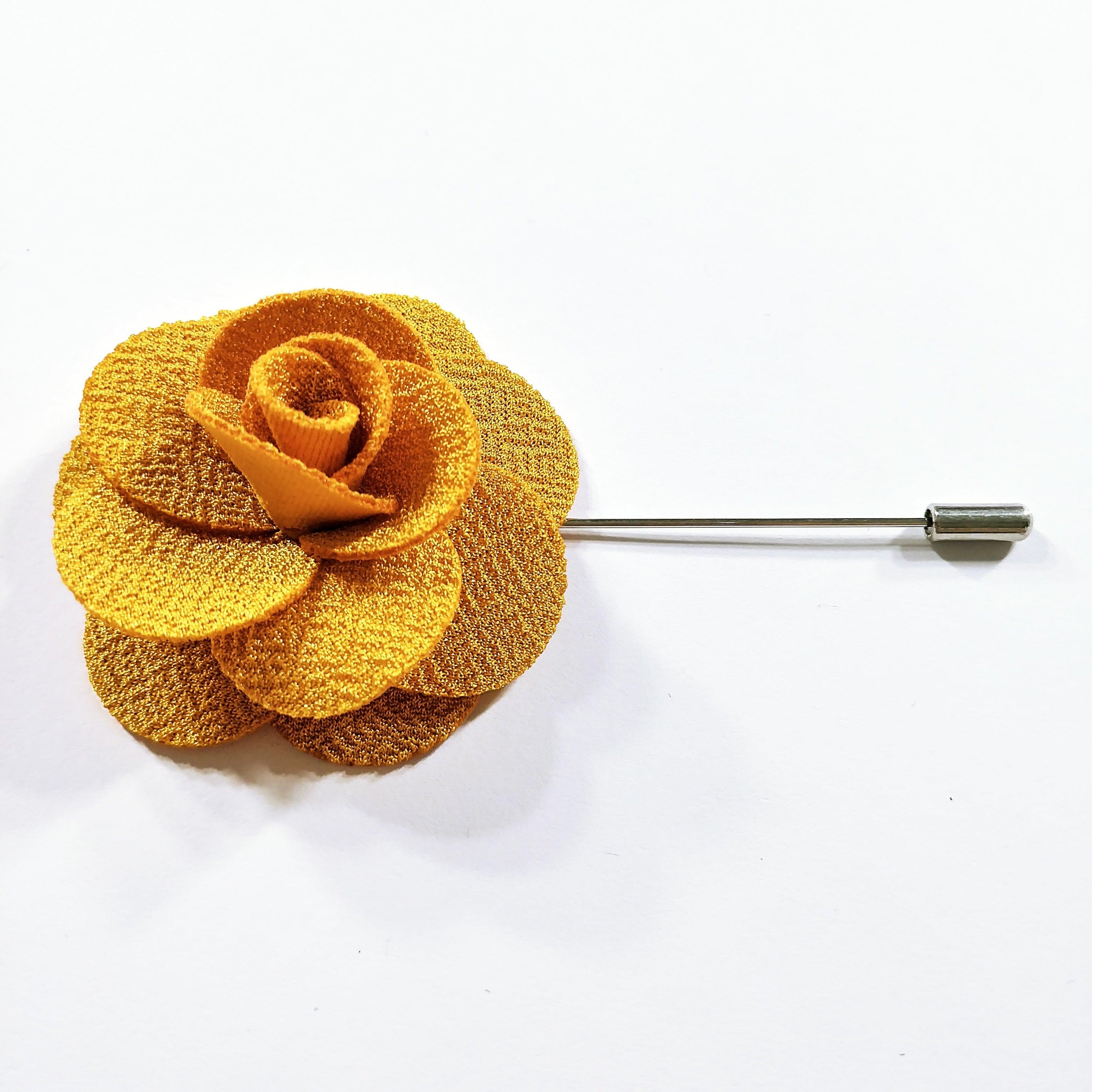 Flower Lapel Pin Golden - STYLETIE