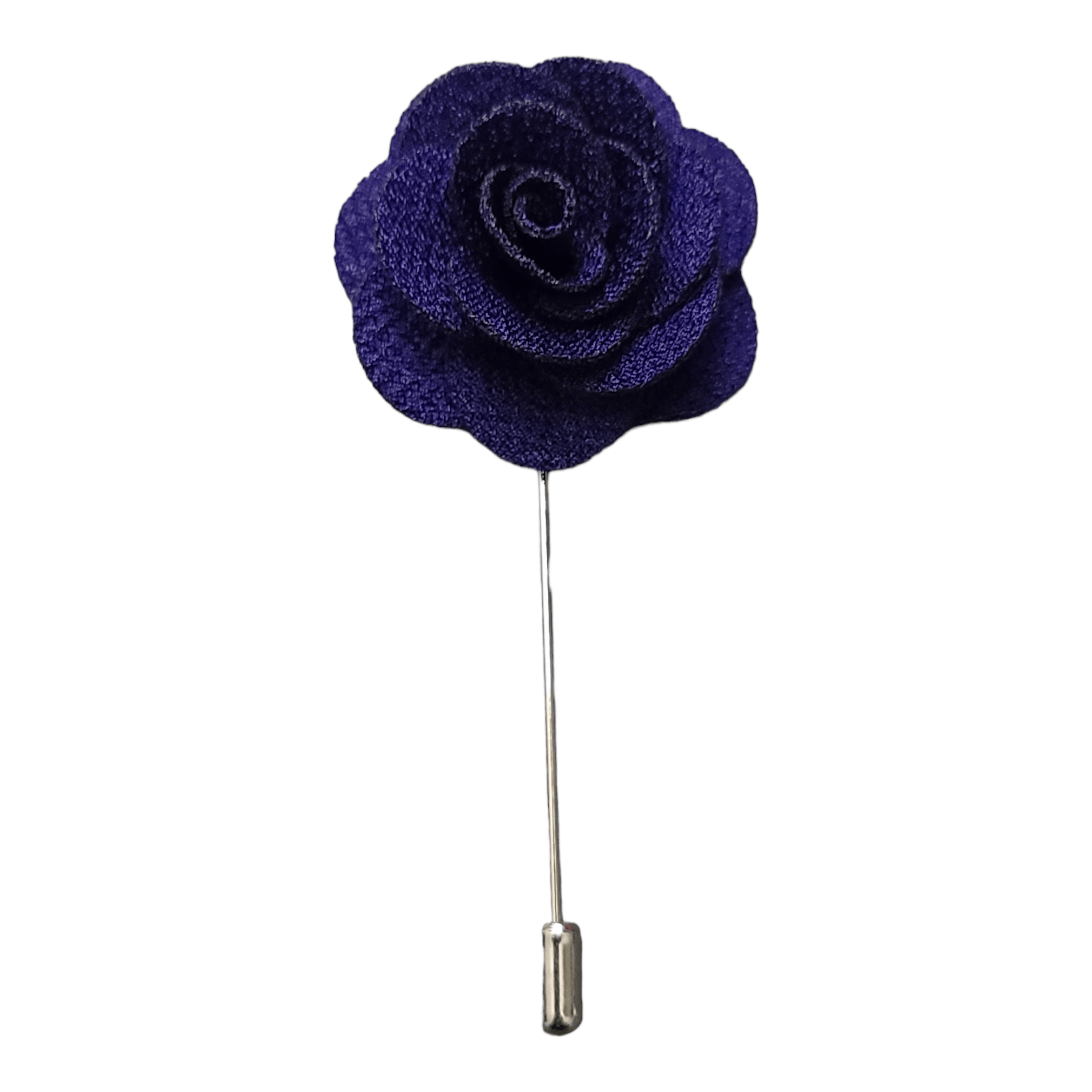 Flower Lapel Pin Navy Blue - STYLETIE