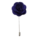 Flower Lapel Pin Navy Blue