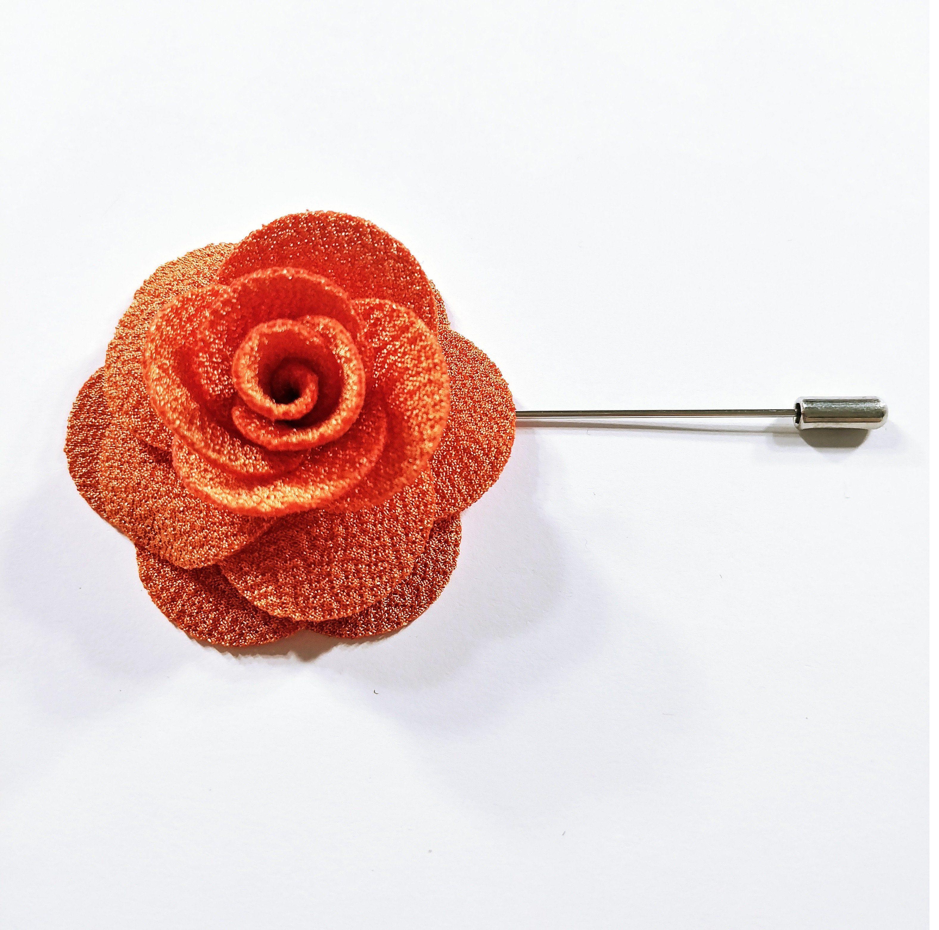 Flower Lapel Pin Orange - STYLETIE
