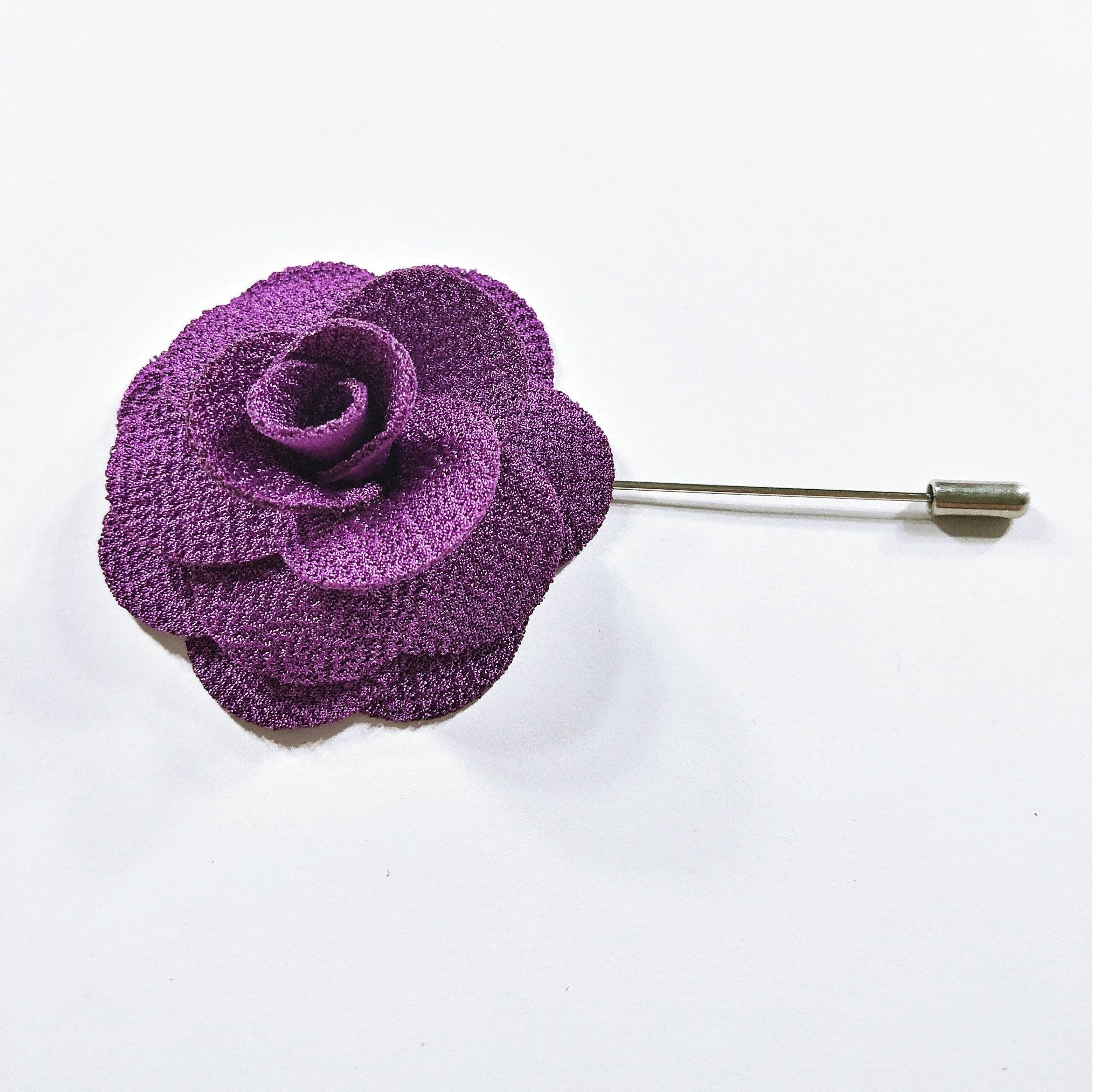 Flower Lapel Pin Purple - STYLETIE