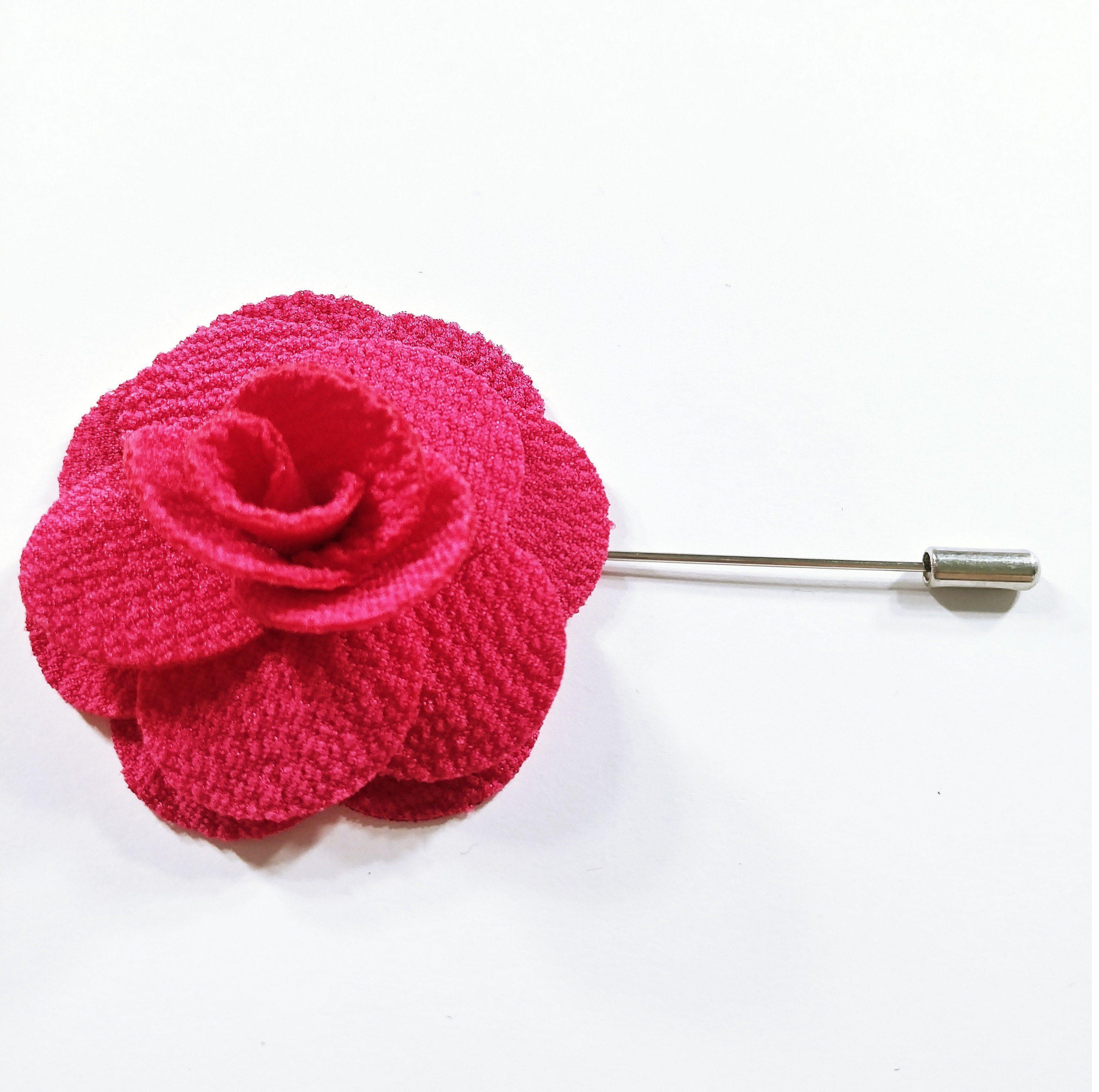 Flower Lapel Pin Rose Pink - STYLETIE