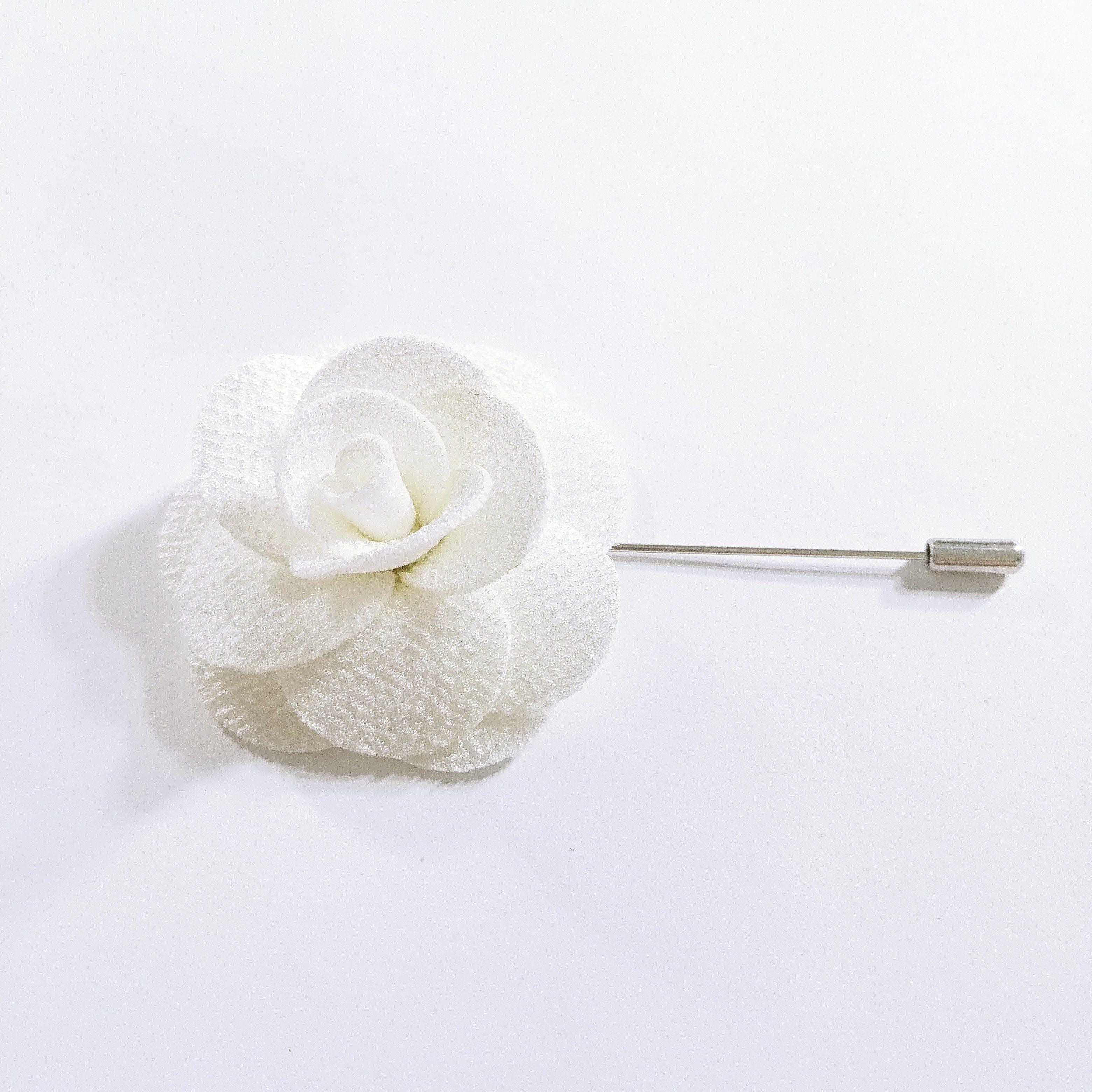 Flower Lapel Pin Snow White - STYLETIE