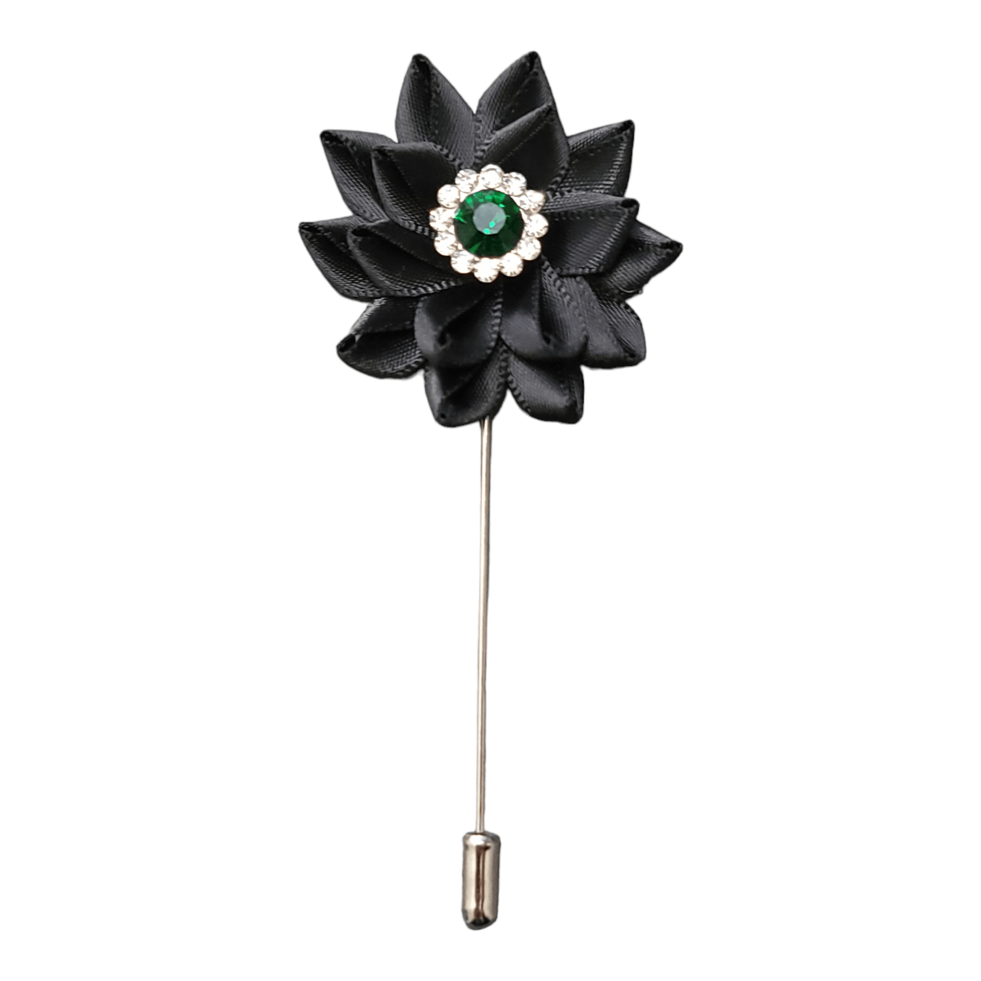 Flower Luxurious Lapel Pin Black - STYLETIE