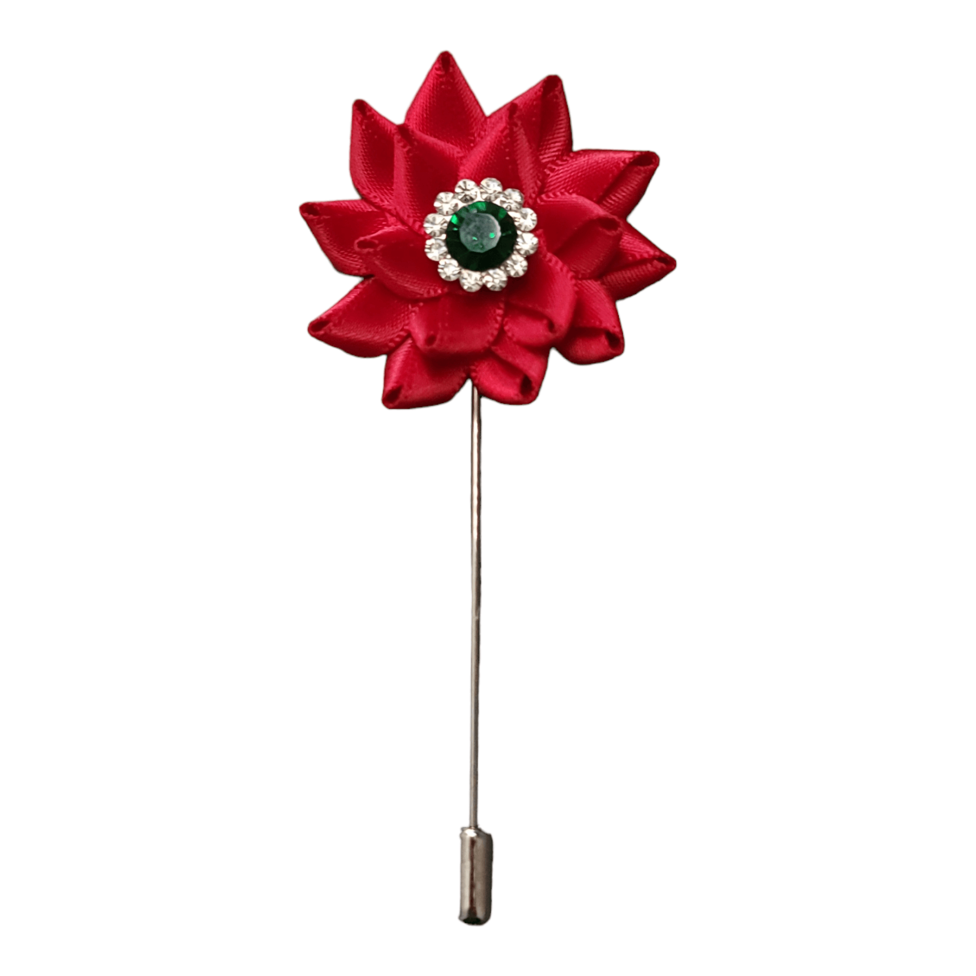 Flower Luxurious Lapel Pin Cherry Red - STYLETIE