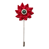 Flower Luxurious Lapel Pin Cherry Red