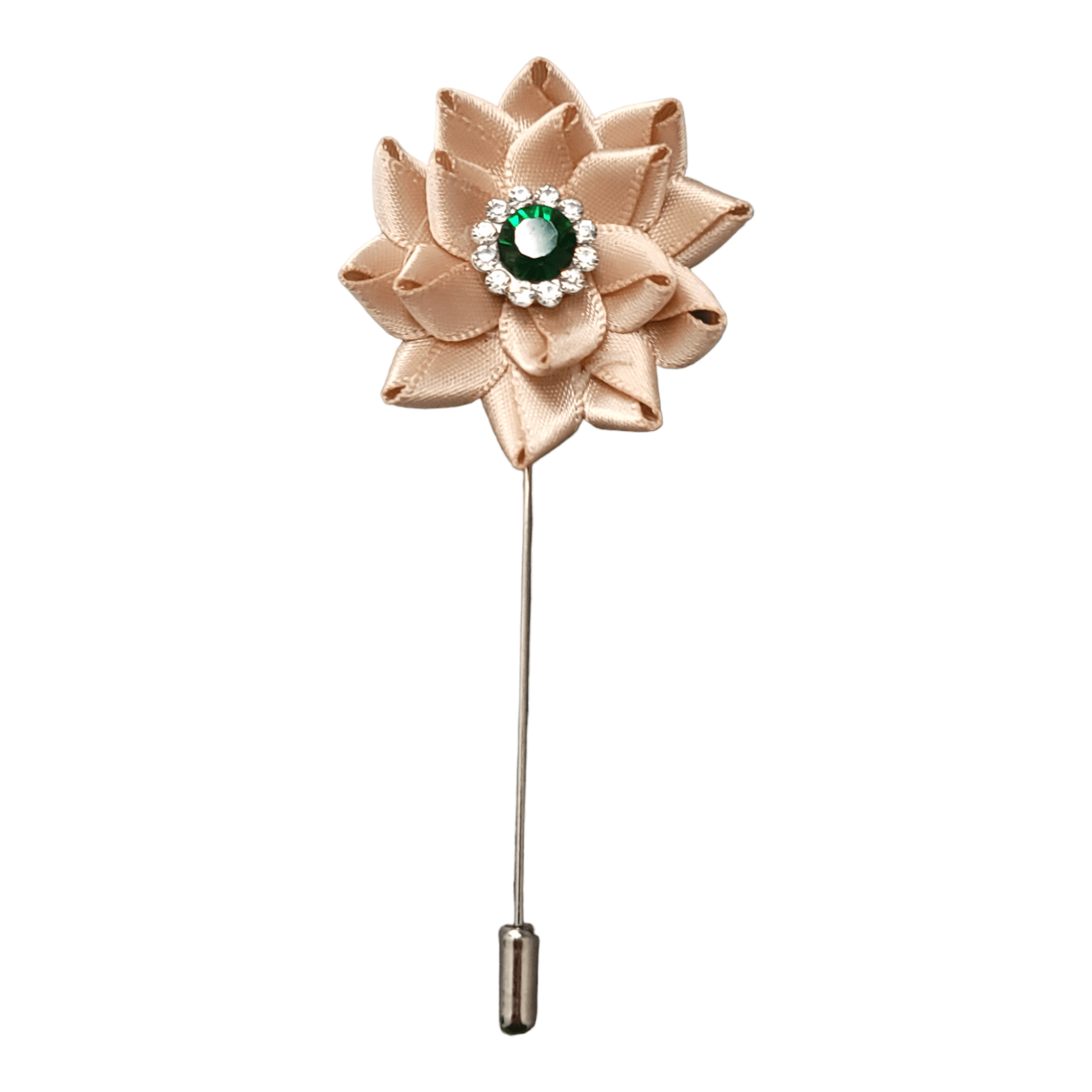 Flower Luxurious Lapel Pin Khaki - STYLETIE