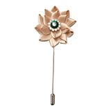 Flower Luxurious Lapel Pin Khaki