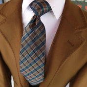 Forest Green Plaid Silk Tie Pocket Square Cufflink Set - STYLETIE