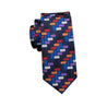 Geometric Necktie Silk Woven Tie Set Pocket Square Blue Purple Red Orange - STYLETIE