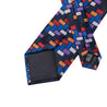 Geometric Necktie Silk Woven Tie Set Pocket Square Blue Purple Red Orange - STYLETIE