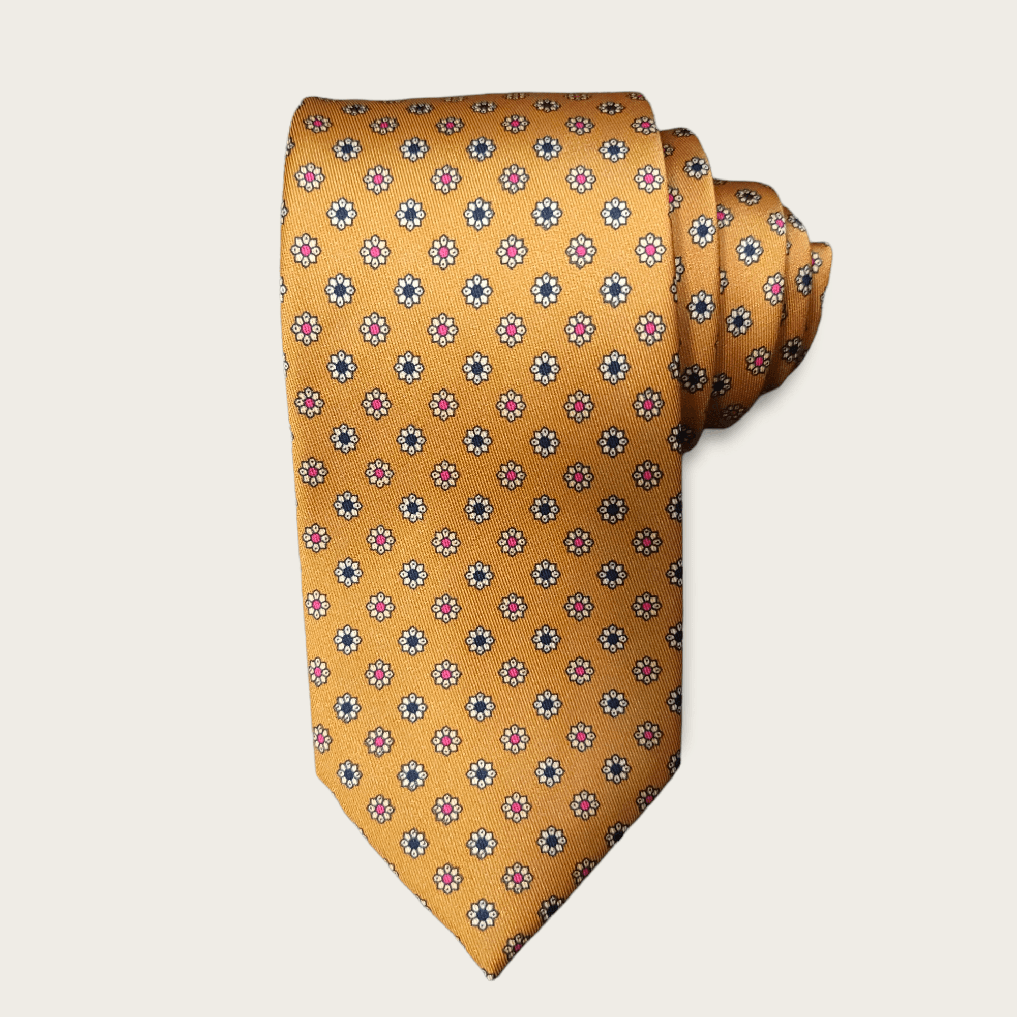 Gold Brown Floral Tie - STYLETIE