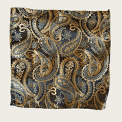 Gold Brown Paisley Silk Tie Pocket Square Set - STYLETIE