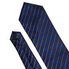 Gold Navy Striped Silk Tie Pocket Square Cufflink Set - STYLETIE