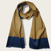 Gold Orange Navy Blue Luxury Scarf - STYLETIE