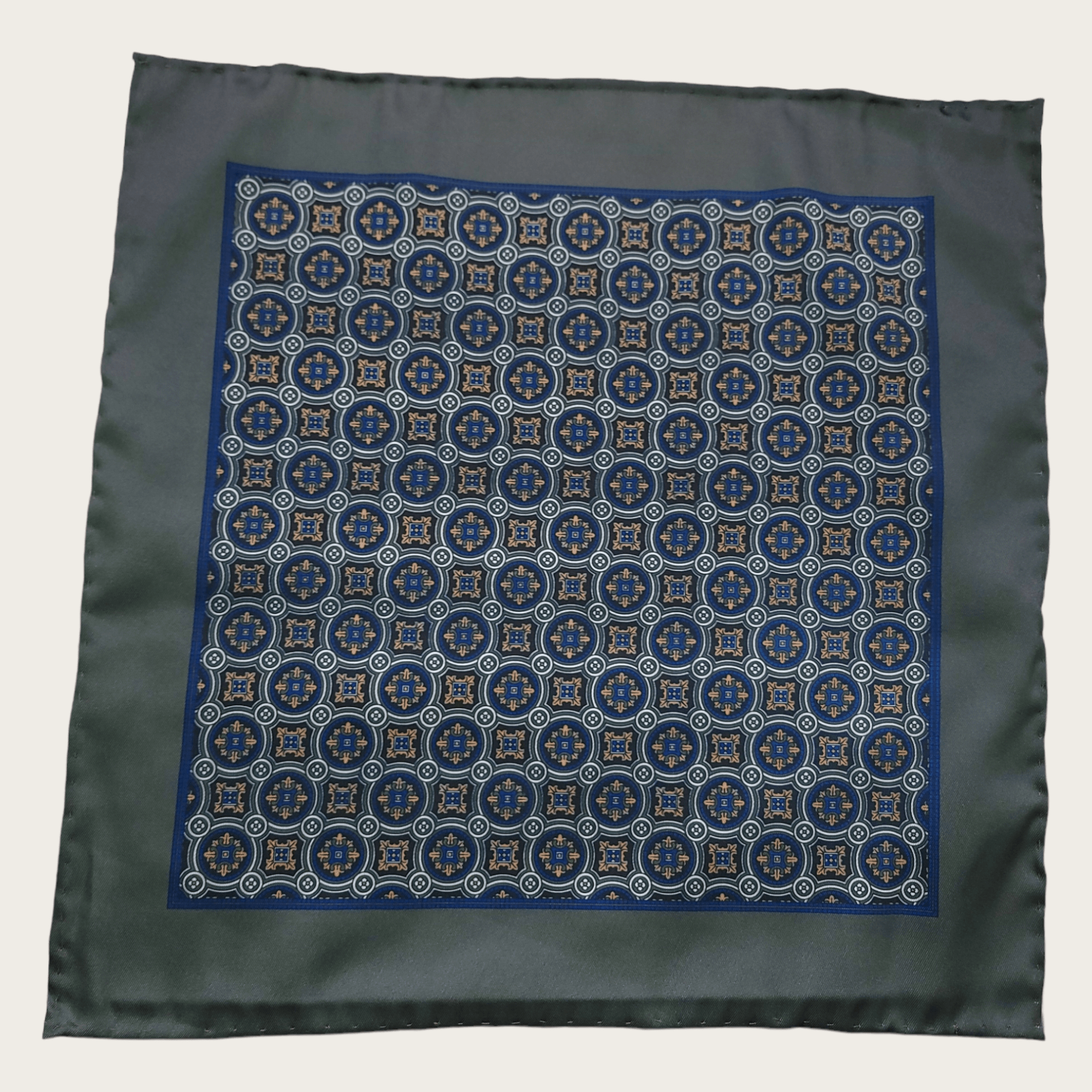 Gray Luxurious Blue Stylish and Elegant Silk Pocket Square - STYLETIE