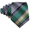 Green Black Plaid Silk Tie Pocket Square Cufflink Set - STYLETIE