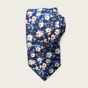 Indigo Blue Floral Slim Tie - STYLETIE