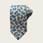 Khaki Blue Paisley Tie - STYLETIE