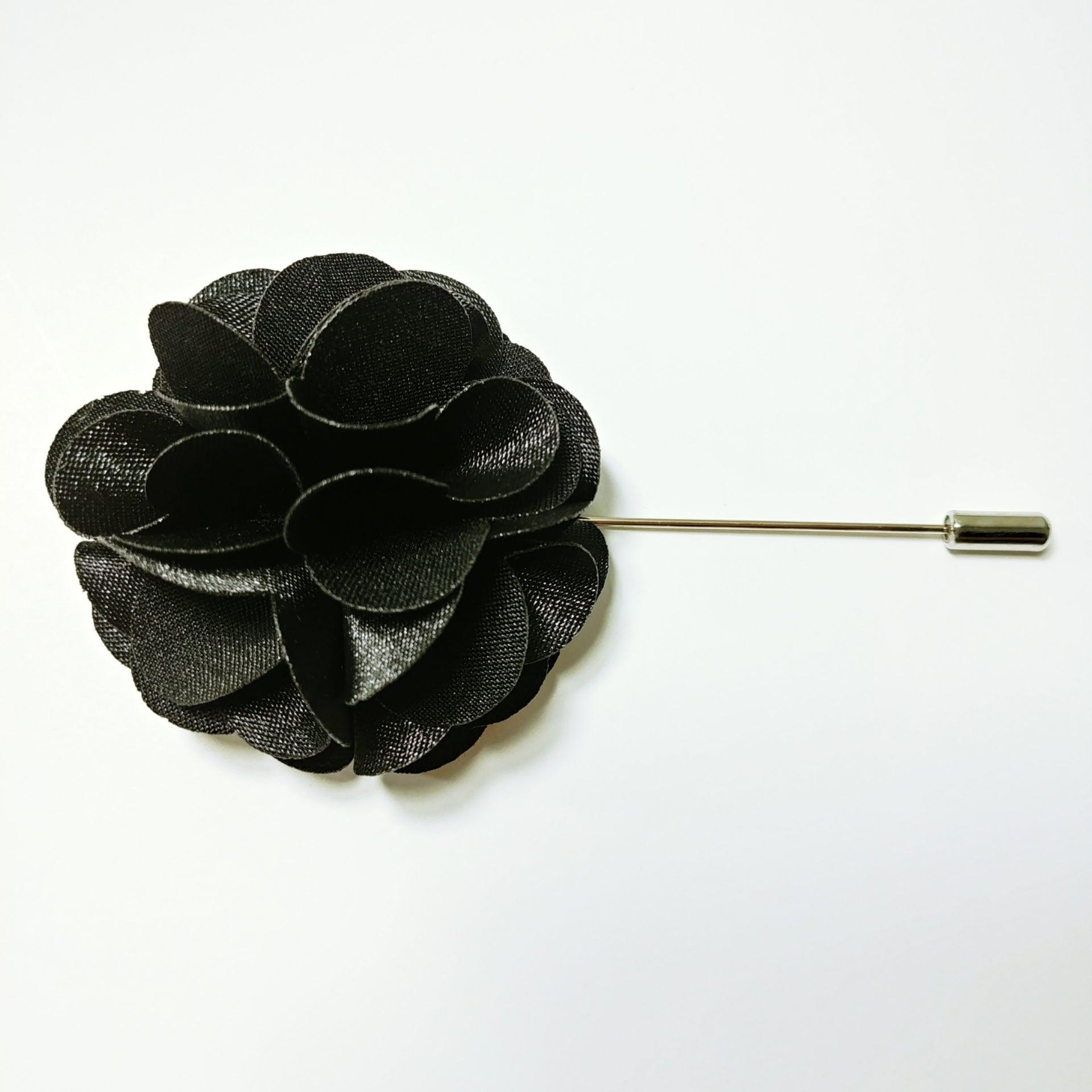 Lapel Pin Floral Black - STYLETIE
