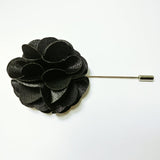 Lapel Pin Floral Black