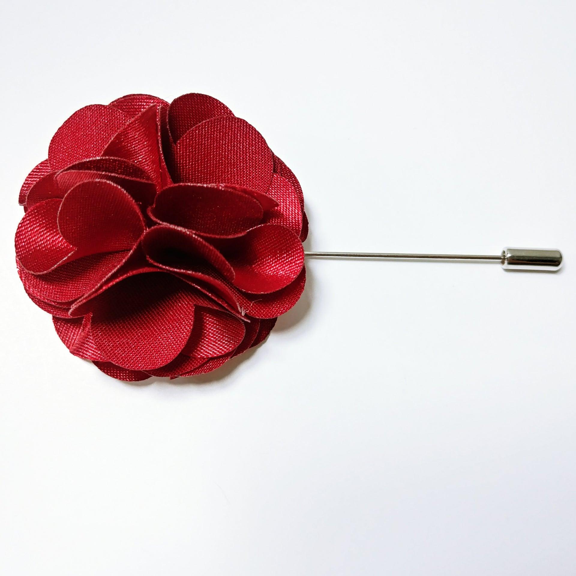 Lapel Pin Floral Burgundy - STYLETIE