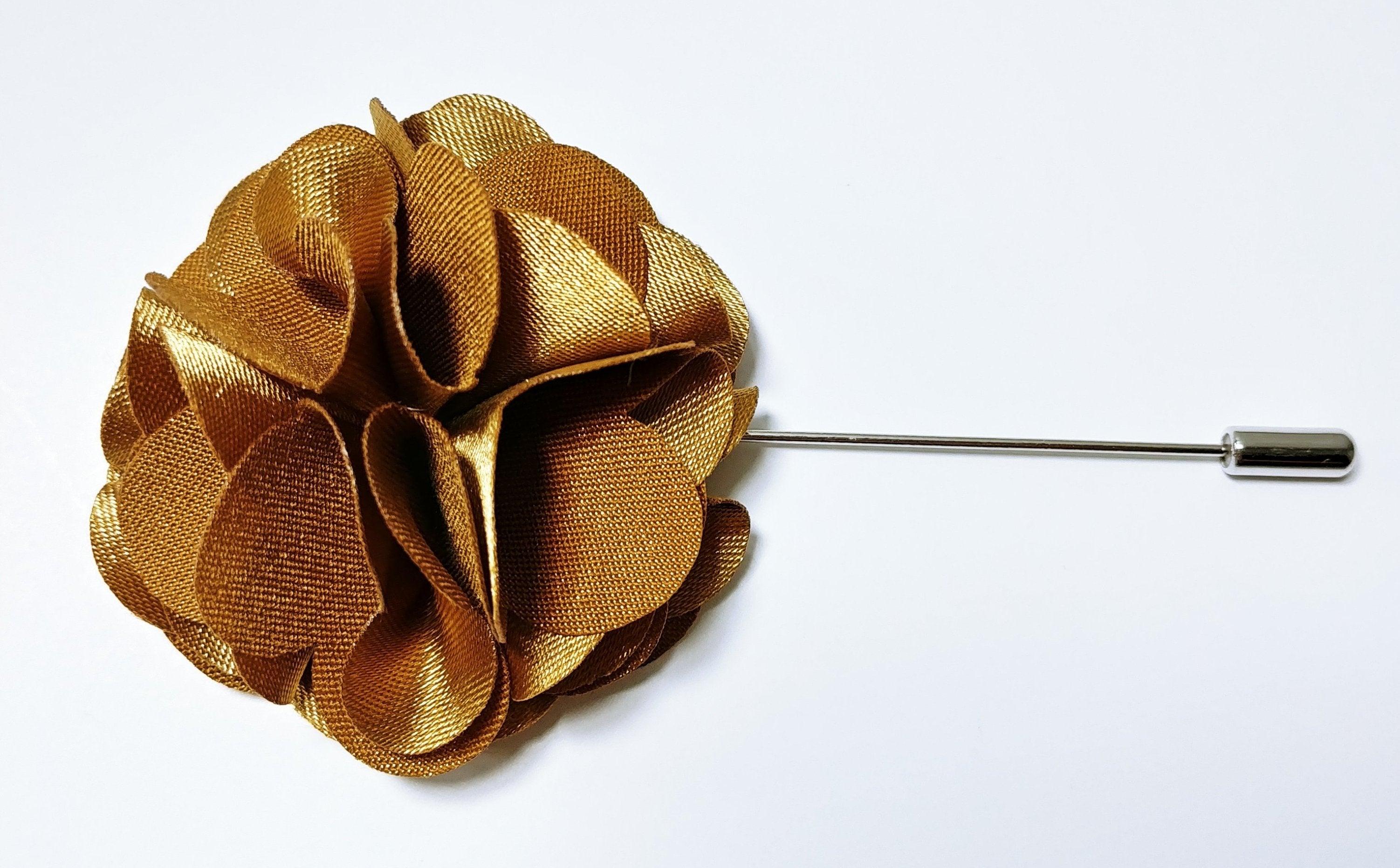 Lapel Pin Floral Chocolate Brown - STYLETIE