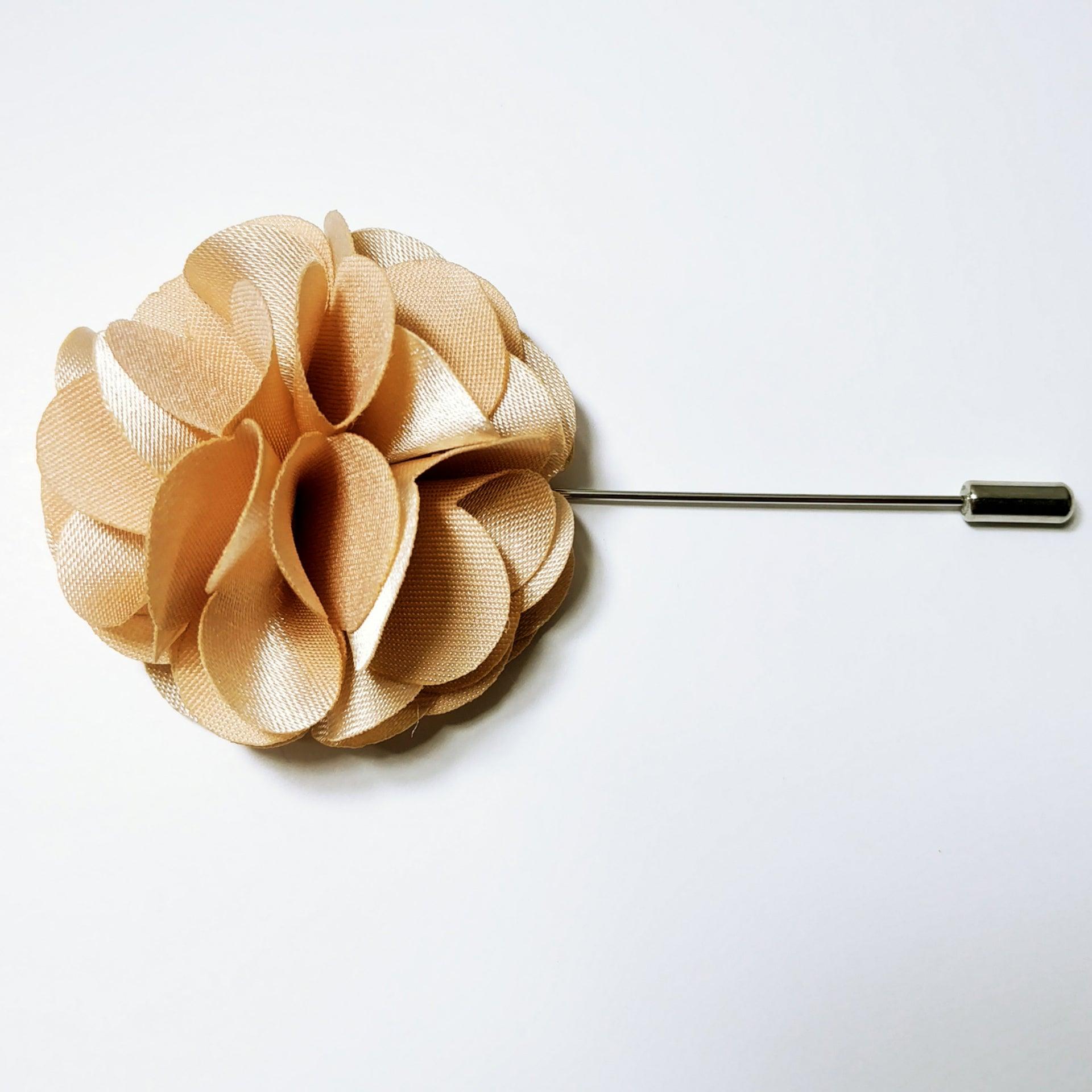 Lapel Pin Floral Khaki - STYLETIE