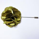Lapel Pin Floral Olive Green