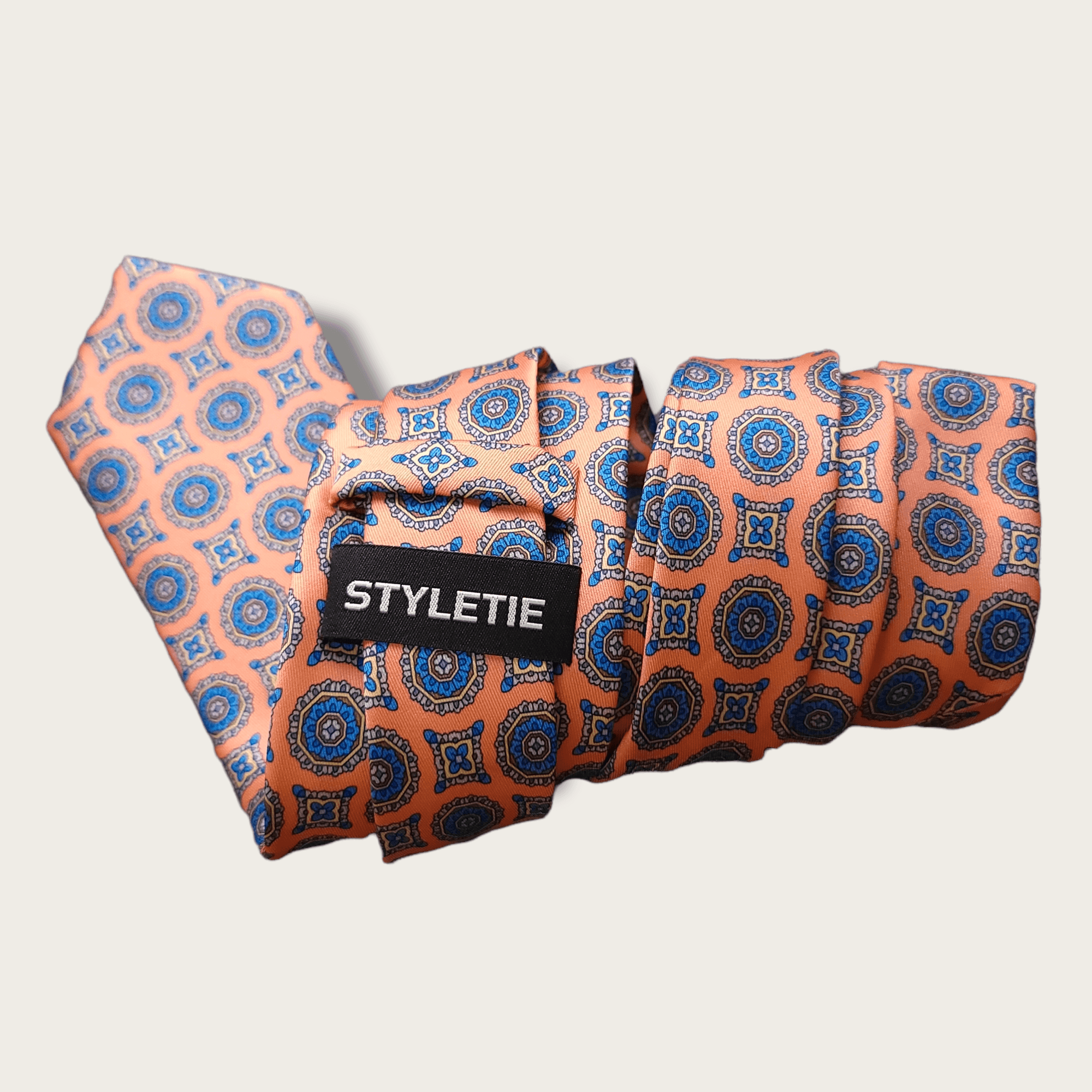 Light Orange Blue Tie - STYLETIE