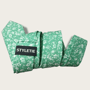 Mint Green Floral Tie - STYLETIE