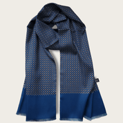 Navy Blue Brown Dot Luxury Scarf - STYLETIE