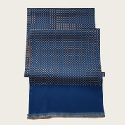 Navy Blue Brown Dot Luxury Scarf - STYLETIE