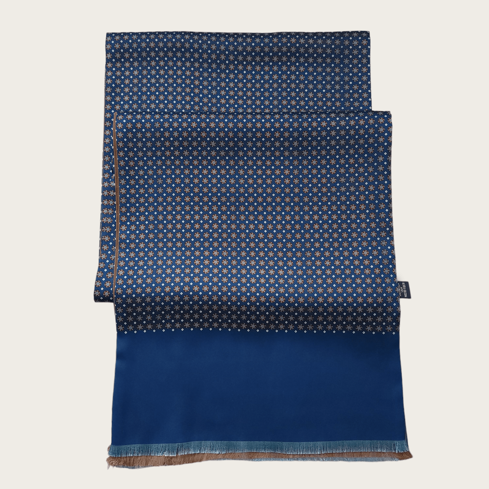 Navy Blue Brown Dot Luxury Scarf - STYLETIE