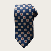 Navy Blue Brown Floral Tie - STYLETIE