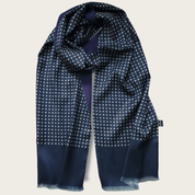 Navy Blue Floral Luxury Scarf - STYLETIE